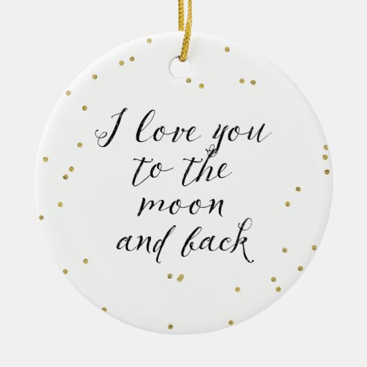 Moon and Back Gold Confetti Keramisch Ornament (Voorkant)