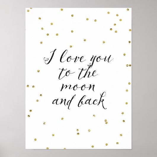 Moon and Back Gold Confetti Poster (Voorkant)
