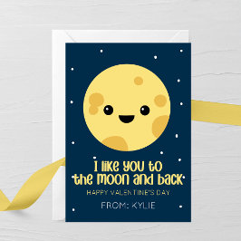 Moon and Back Valentine’s Day Card Notitiekaartje