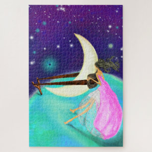 Moon and Girl Drawing Collectie Fantasy Fairytale Legpuzzel