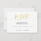 Moon and Night Sky Blue Gold Monogram RSVP (Achterkant)