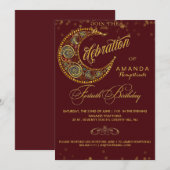 Moon and Stars 40th Birthday Party Invitation Kaart (Voorkant / Achterkant)