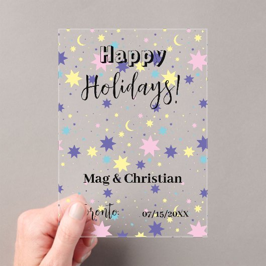 Moon and stars. acryl uitnodigingen (Insitu (Draagbaar))