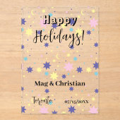 Moon and stars. acryl uitnodigingen (Voorkant)