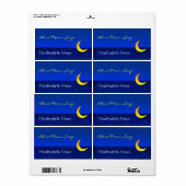 Moon and Stars  Art Custom Craft Labels (Full Sheet)