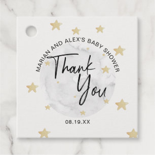 Moon and Stars Baby shower Boy Favor Tags Bedankjes Labels