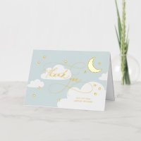 Moon and Stars Blue Script Baby Hartelijk dank