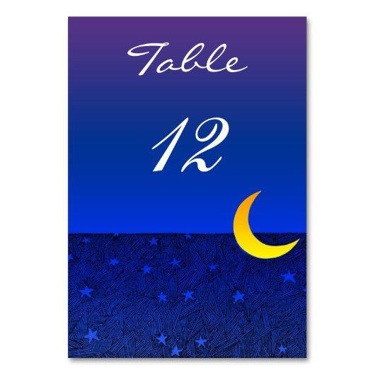 Moon and Stars Blue Sky Custom 2-zijdige tafel Kaa Kaart (Achterkant)