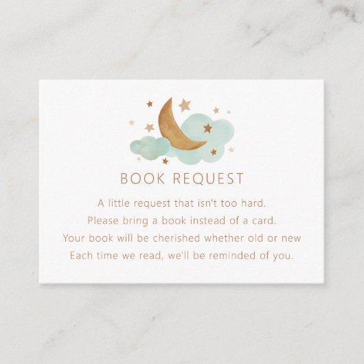 Moon and Stars Book Request/Raffle Enclosure Card Informatiekaartje (Voorkant)