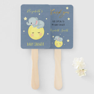 Moon and Stars Cute Elephant Baby Boy Shower Handwaaier