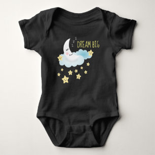 Moon and Stars Dream Big Cute Illustration Romper