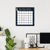 Moon and Stars Guess Baby's due date Poster (Bureau à domicile)