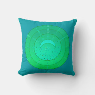 Moon and Stars Mandala - Emerald Green Kussen