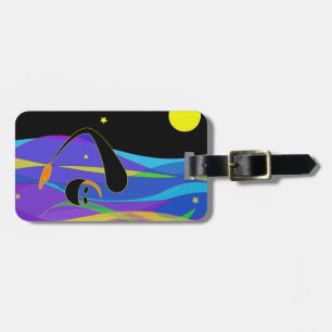 Moon and Stars Night Swimmer Bagagelabel