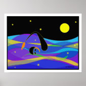 Moon and Stars Night Swimmer Poster (Voorkant)