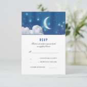 Moon and Stars Romantic Wedding RSVP Card (Staand voorkant)