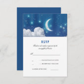 Moon and Stars Romantic Wedding RSVP Card (Voorkant / Achterkant)