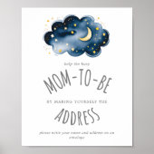 Moon and Stars Shower Adres en envelopteken Poster (Voorkant)