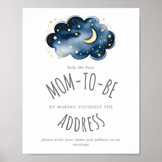 Moon and Stars Shower Adres en envelopteken Poster (Voorkant)