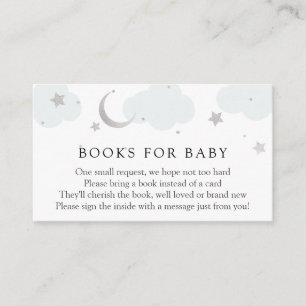 Moon and Stars Silver Books for Baby insert card Informatiekaartje