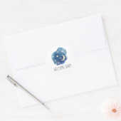 Moon and Stars Welkom Baby shower Sticker (Envelop)