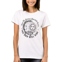Moon and Sun Face Line Art T-shirt – hemelse rook