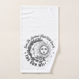 Moon and Sun Face Line Art T-shirt – hemelse rook Handdoek
