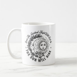 Moon and Sun Face Line Art T-shirt – hemelse rook Koffiemok