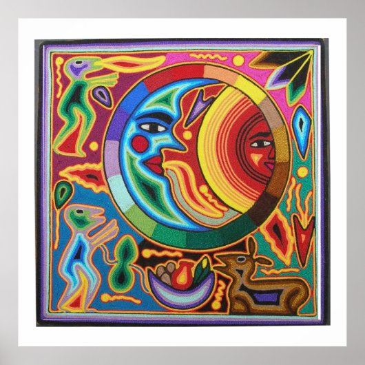 Moon and Sun Mexican Folk Art Poster (Voorkant)