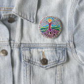 Moon and Sun Tree of Life Mandala Button (In situ)