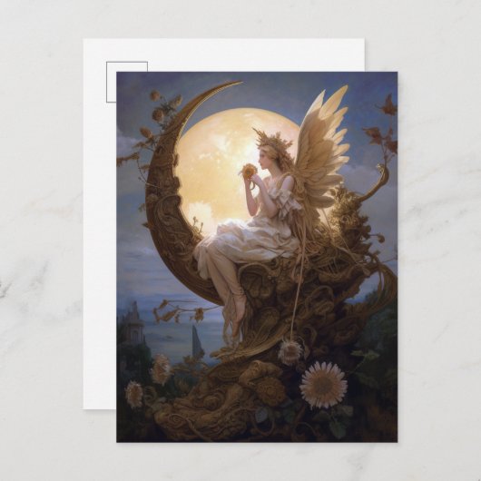 Moon Angel Fantasy Art Briefkaart (Voorkant / Achterkant)