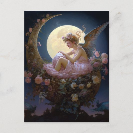 Moon Angel Fantasy Art Briefkaart (Voorkant)