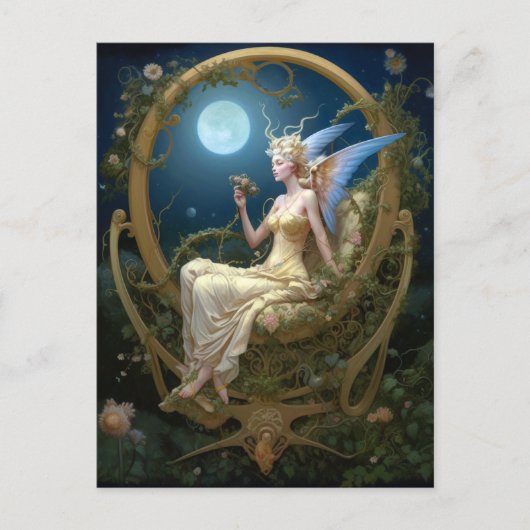 Moon Angel Fantasy Art Briefkaart (Voorkant)