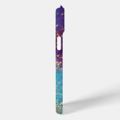 MOON ANGEL IN BLUE GOLD SPARKLES Monogram Case-Mate iPhone Case (Achterkant / Rechts)