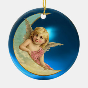 MOON ANGEL KERAMISCH ORNAMENT