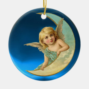 MOON ANGEL KERAMISCH ORNAMENT