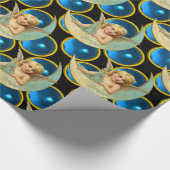 MOON ANGEL MET BRIGHT BLUE SAPPHIRE GEM STONES CADEAUPAPIER (Hoek)