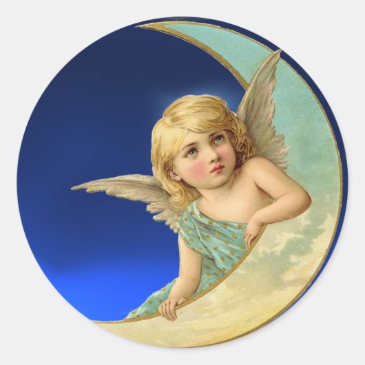 MOON ANGEL RONDE STICKER (Voorkant)