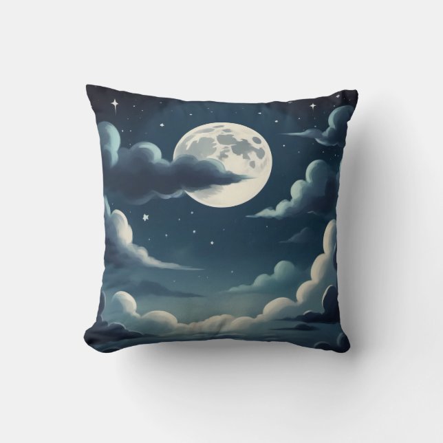 Moon Art Kussen - Hemelse Maanfase Home Deco (Voorkant)