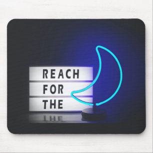 Moon Art Reach for the Moon Sign Typographic Afbee Muismat