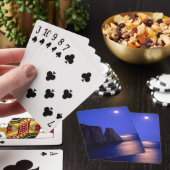 Moon At Dusk Perce Rock Gaspe Coast Quebec Pokerkaarten (Insitu)