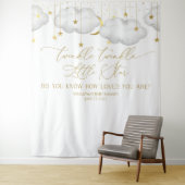 Moon Baby shower Backdrop, Twinkle Little Star Wandkleed (In situ)