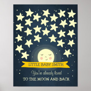 Moon Baby shower guestbook Stars to moon Poster