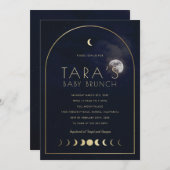 Moon Baby shower Kaart (Voorkant / Achterkant)