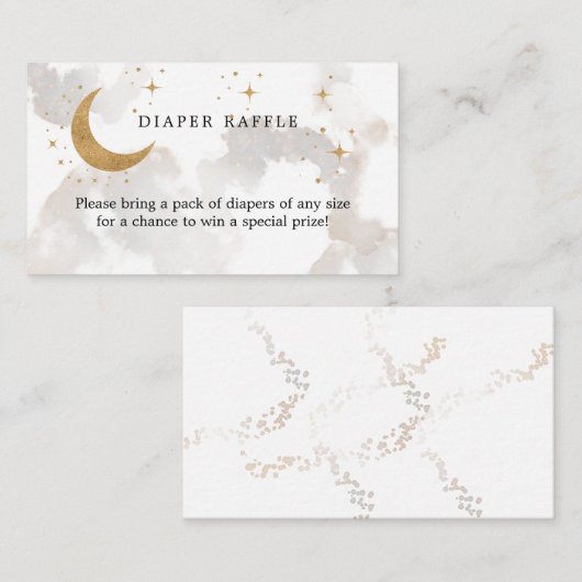 Moon Baby shower Luier Raffle Informatiekaartje (Voorkant / Achterkant)