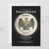 Moon Bat Halloween Party Kaart (Voorkant)