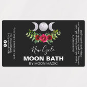 Moon Bath Soak Spell Labels in zwart (Design 2)