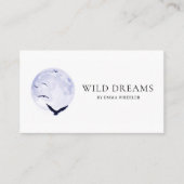 Moon & Birds Logo Design QR Code Carte de visite (Devant)