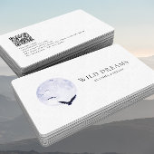 Moon & Birds Logo Design QR Code Carte de visite