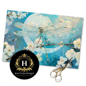 Moon Blossoms Dragonfly  Bloemen Decoupage Tissuepapier